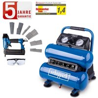 Kompressor HC10-Twin ölfrei 8bar 750W Doppeltank +Klammer-Nagelpistole - Scheppach von Scheppach