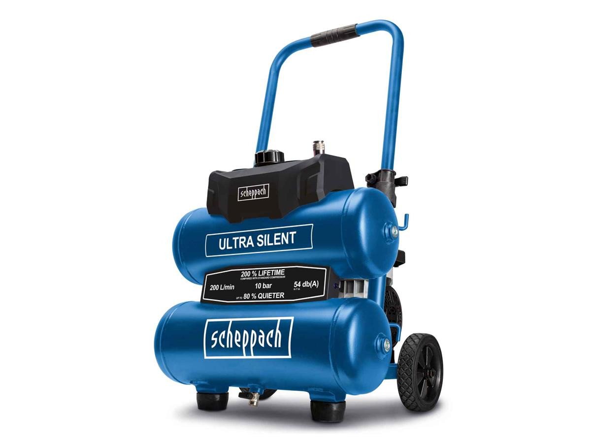 Scheppach Kompressor HC20Si Twin, 750 W, max. 10 bar, 20 l, Silent-Kompressor Schallwert 54 dB Scheppach Kompressor HC20Si Twin, 750 W, max. 10 bar, 20 l, Silent-Kompressor Schallwert 54 dB von Scheppach