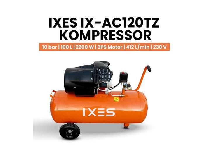 Scheppach Kompressor IXES Kompressor 100L Luftkompressor 10 bar Druckluft 3PS 412L/min, 2200 W, max. 10 bar, 100 l, orange Scheppach Kompressor IXES Kompressor 100L Luftkompressor 10 bar Druckluft 3PS 412L/min, 2200 W, max. 10 bar, 100 l, orange von Scheppach