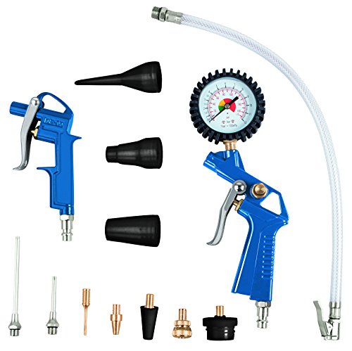 Scheppach Kompressor Zubehörset | Reifenfüllmessgerät mit Manometer - Blaspistole - 11 verschiedene Zubehörteile| 13 teiliges Druckluft Kompressor Zubehör Scheppach Kompressor Zubehörset | Reifenfüllmessgerät mit Manometer - Blaspistole - 11 verschiedene Zubehörteile| 13 teiliges Druckluft Kompressor Zubehör von Scheppach