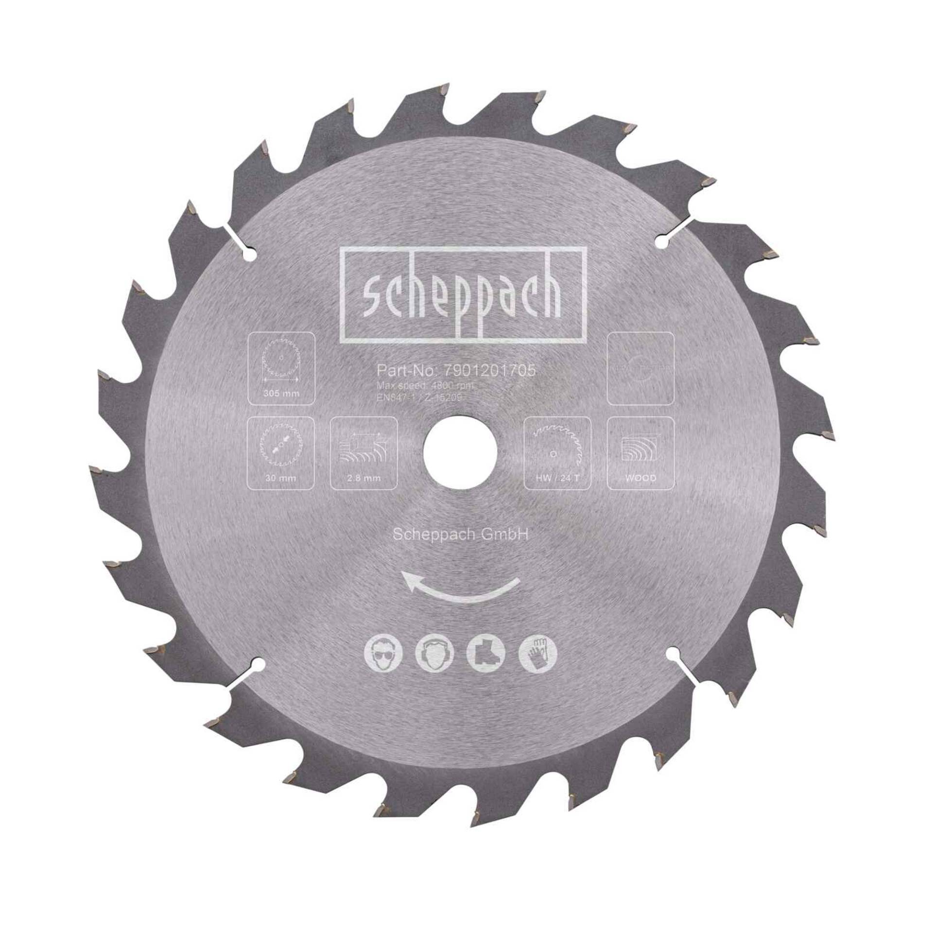 Scheppach Kreissägeblatt 24 Zähne Ø 305 x 30 x 3 mm Scheppach Kreissägeblatt 24 Zähne Ø 305 x 30 x 3 mm von Scheppach