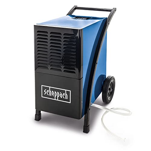 Scheppach Luftentfeuchter DH6100x Bautrockner elektrisch Baustellentrockner | 60L / Tag | Raumgrößen 60-80 m² | 1050W & LCD Display | Auto-Stopp bei vollem Behälter | Raumentfeuchter von Scheppach