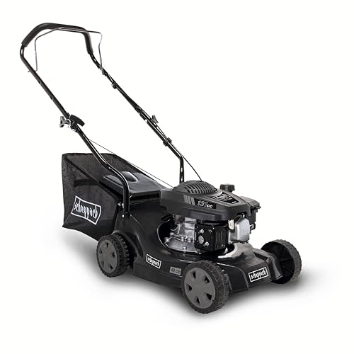 Scheppach MP132-40B Benzin Rasenmäher Black Edition für Rasenflächen bis 600m² | Schnittbreite 40cm | Leistung 3,3PS | Schnitthöhenverstellung in 3 Stufen (30-66mm) | Fangbox 35L | Hubraum 131cm³ von Scheppach