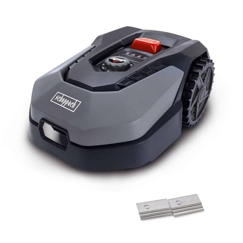 Scheppach Mähroboter RLM500W bis zu 500qm² - inkl. Ersatzmesser | 18cm Schnittbreite | 20-60 mm Schnitthöhe | Regensensor | WiFi & BT | App gesteuert | 35% Steigung | inkl. Station & Zubehör von Scheppach