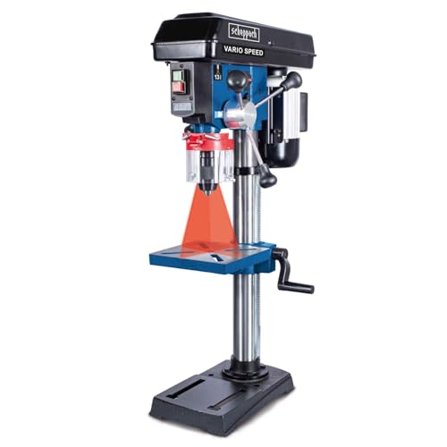 Scheppach Profi-Säulenbohrmaschine DP19Vario Tischbohrmaschine | Variable Drehzahl | Bohrfutterspannbereich von 1,5 bis 13mm | 550W | für Holz, Metall und Kunststoff | Laser & Digitale Drehzahlanzeige von Scheppach