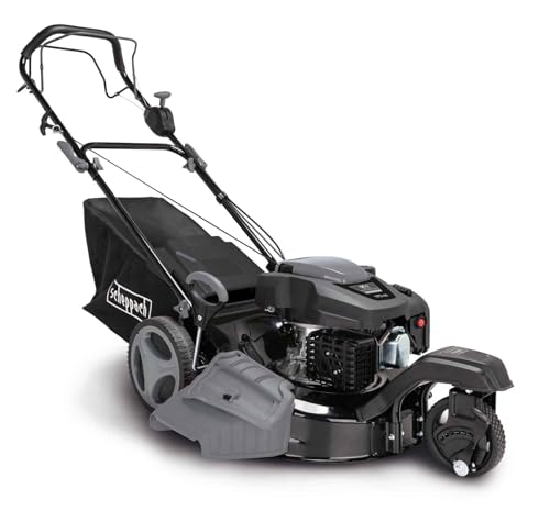 Scheppach Rasenmäher Benzin MS197-51B Trike mit Antrieb | 6in1 Funktionen / 5,2PS Leistung / 200 CCM | 51cm Schnittbreite | 65L Fangkorb | 7-Fach Schnitthöhenverstellung 25-75mm | 2 Packstücke von Scheppach