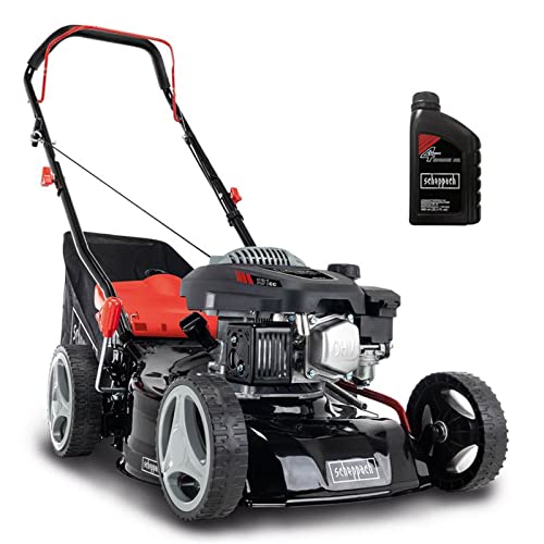 Scheppach Rasenmäher RM420 | 3in1-3,4PS | Schnittbreite 420mm | 45L Fangkorb | Schnitthöhenverstellung 25-75 mm | inkl. Motoröl von Scheppach