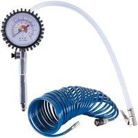 Scheppach - Reifenfüll Messgerät Manometer Druckluft 8bar & Spiralschlauch 10m von Scheppach