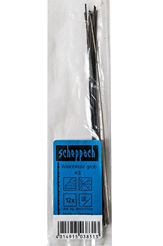 Scheppach Sägeblätter 12 Stück, für Holz Z/Z16 133/0,82/0,36 mm für Dekupiersäge, 88002704 von Scheppach