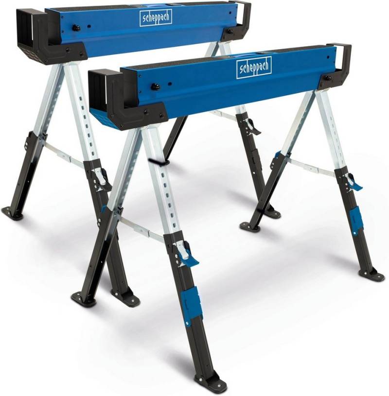 Scheppach Sägebock MWB 600, 589,00 kg max. Belastbarkeit, 2 Stück, 61,8-82 cm Höhe, je 589 kg Traglast von Scheppach