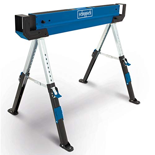 Scheppach Sägebock MWB600 Sägehilfe Säge Gestell Holzschneidebock | 589 kg Traglast | 61,8-82 cm Höhe (Einzeln) von Scheppach