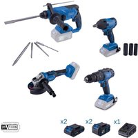 Scheppach - Set mit 4 Elektrowerkzeugen 20V Serie ixes mit 4 Akkus und Ladegerat von Scheppach
