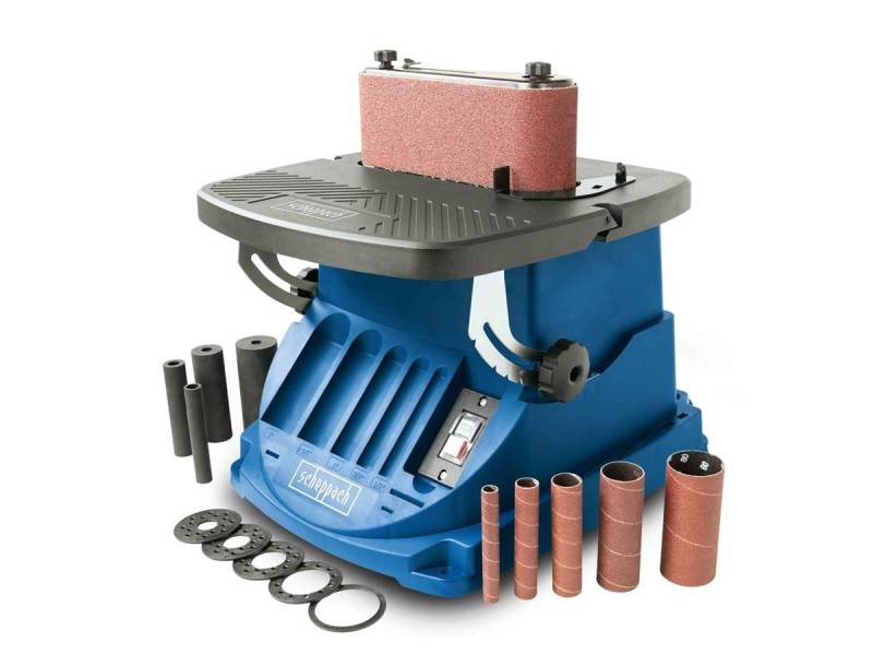 Scheppach Spindelschleifmaschine OSM600, max. 2000 U/min, 2000 U/min, (Set), Großer Aluminium-Arbeitstisch 45° verstellbar von Scheppach