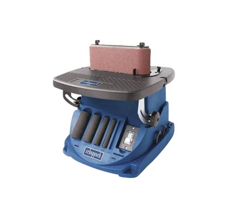 Scheppach Spindelschleifmaschine Spindelschleifmaschine Oszillierender Band- und Spindelschleifer 450 W, Inklusive 5 Spindelschleifern und Schleifband von Scheppach