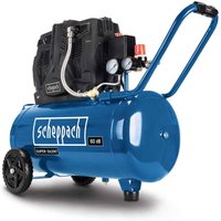 HC51Si Super Silent Doppelzylinder Kompressor 60 dB(A) leise 50L Kessel 8bar ölfrei und wartungsarm 300 l/min 1500W - Scheppach von Scheppach