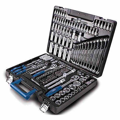Scheppach TB217 Werkzeugkoffer gefüllt | 217-tlg Werkzeug Set | Werkzeugkiste mit Steckschlüssel, Bits, Ratschen, Gabelschlüssel und Gängigen, Steckschlüsselsatz ideal für die Werkstatt von Scheppach