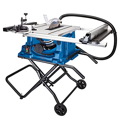Scheppach Tischkreissäge HS115 Tischsäge Kreissäge inkl. Untergestell | Sägeblattschutz | Schiebeschlitten | Querschneidlehre | Längsanschlag 83mm | Schnitthöhe 255mm | Sägeblatt 2000W von Scheppach