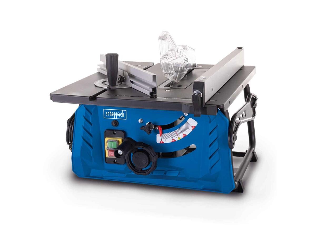 Scheppach Tischkreissäge HS210, Set, 4-St., 1500 W Motorleitung mit Überlastschutz, Inkl. Querschneidlehre, Längsanschlag und Schiebestock von Scheppach