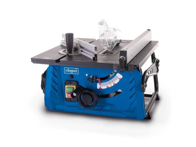 Scheppach Tischkreissäge HS210, Set, 4-St., 1500 W Motorleitung mit Überlastschutz, Inkl. Querschneidlehre, Längsanschlag und Schiebestock von Scheppach