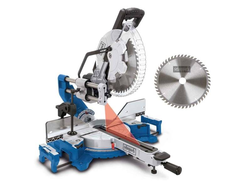 Scheppach Zug-, Kapp- und Gehrungssäge HM305SL, Set, 2-St., mit Posaunenauszug, inkl. 48 Zähne HW-Sägeblatt Scheppach Zug-, Kapp- und Gehrungssäge HM305SL, Set, 2-St., mit Posaunenauszug, inkl. 48 Zähne HW-Sägeblatt von Scheppach
