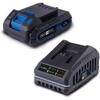 Starter-Kit 2.0 SBSK2.0 Scheppach | inkl. 20 V / 2,0 Ah Akku & 2,4 A / 65 W Ladegerät | LED-Anzeige | Wandhalterung von Scheppach