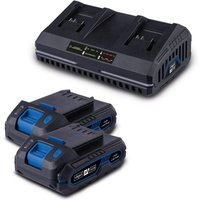 Scheppach - Starterkit mit 2x 20V 2.0Ah Akkus und dualem 2.4A Ladegerat ixes Serie von Scheppach