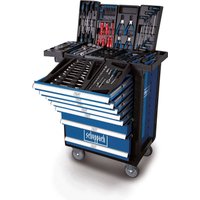 Werkstattwagen TW1000 Scheppach - 263-tlg. Werkzeug | abschließbar | 7 Schubladen | Räder mit Sperrfunktion | Soft-Grip Handgriffe von Scheppach