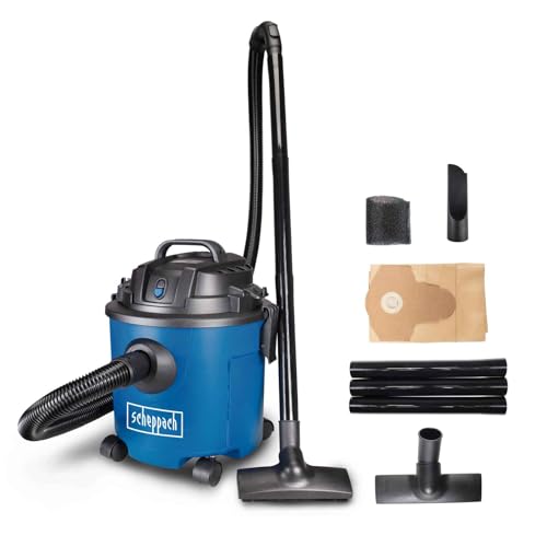 Scheppach Nass und Trockensauger Nasssauger NTS16 mit Ausblasfunktion | Leistung 1200W / 20 kPa Saugleistung | 3m Kabellänge | 16L Behältervolumen | Integrierte Kabelhalterung | inkl. Zubehör von Scheppach