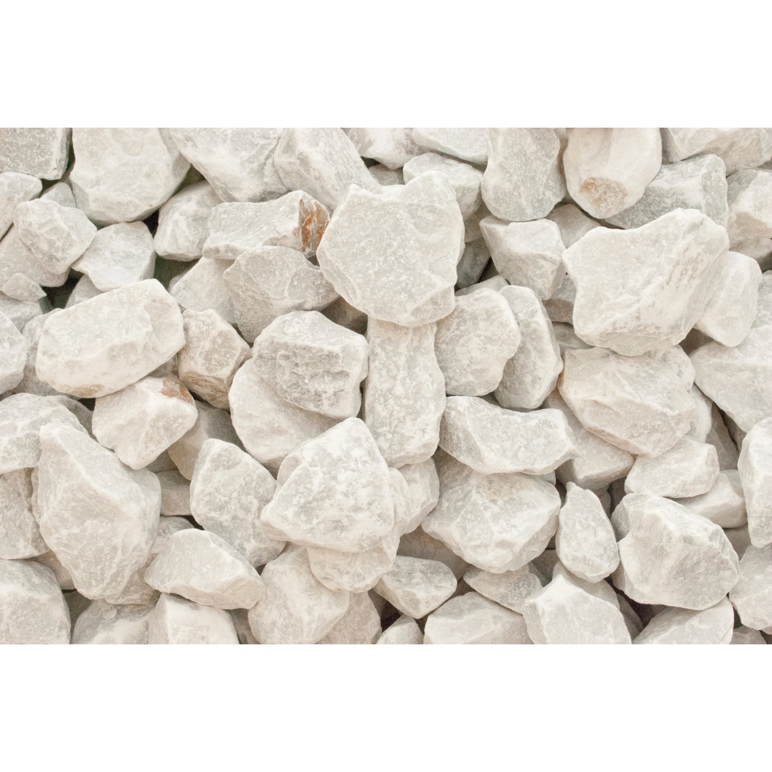 Marmorbruch Carrara Weiß 25 - 50 mm 25 kg PE-Sack von Scherf