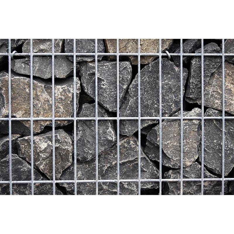 Scherf Fertig-Gabione Basaltbruch Schwarz 100 cm x 100 cm x 50 cm von Scherf