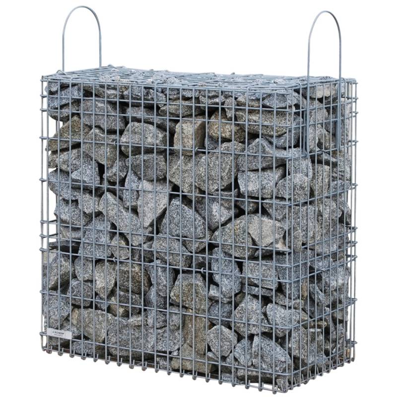 Scherf Fertig-Gabione Granitbruch Salz & Pfeffer 100 cm x 50 cm x 100 cm von Scherf