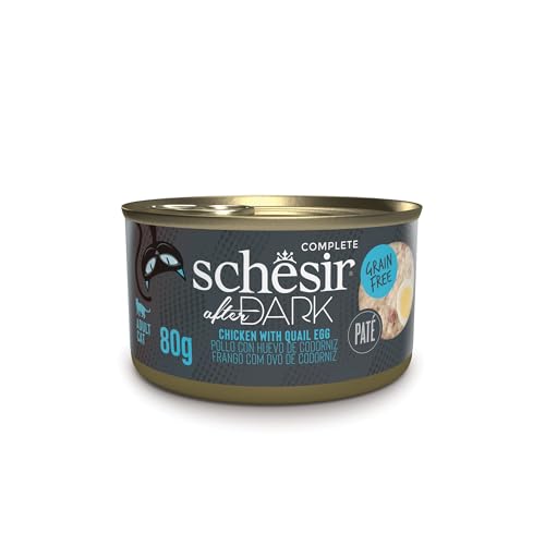 Schesir, Hùmeda Komplettfutter für Katzen After Dark Huhn Hühnereier und Wachteleier (Dosen 12 x 80 g) von Schesir