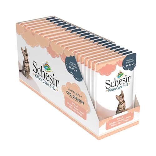 Schesir Cat Jelly Kitten Hühnerfilet, Katzenfutter nass für Kätzchen in Gelee, 20 Beutel x 85 g Schesir Cat Jelly Kitten Hühnerfilet, Katzenfutter nass für Kätzchen in Gelee, 20 Beutel x 85 g von Schesir