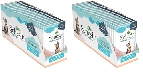 Schesir Cat Kitten Thunfisch, Katzenfutter nass für Kätzchen, 20 Beutel x 85 g (Packung mit 2) von Schesir