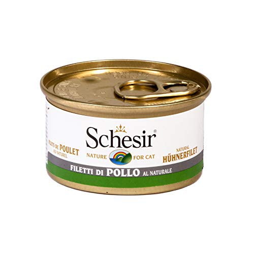 Schesir Cat Natural Hühnerfilet mit Reis (1,5%), Katzenfutter nass, 24 Dosen x 85 g von Schesir