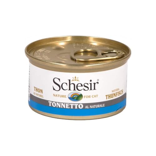 Schesir Cat Natural Thunfisch, Katzenfutter nass im eigenen Saft, 24 Dosen x 85 g, 1 Stück (24er Pack) von Schesir