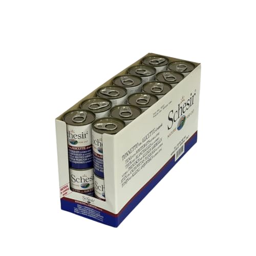 Schesir Cat Natural Thunfisch mit Sardellen, Katzenfutter nass, 24 Dosen x 140 g von Schesir