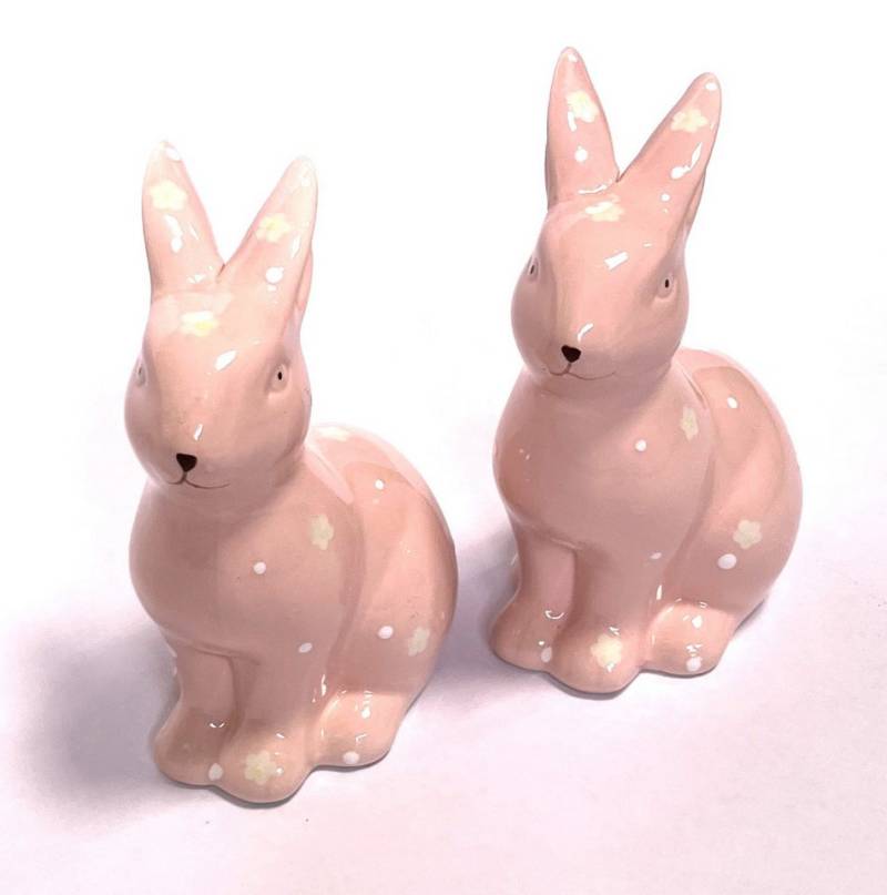 Scheulen GmbH Osterhase Hase Ostern Rosa 2er Set Keramik Blumen 15 cm, 2er Set von Scheulen GmbH