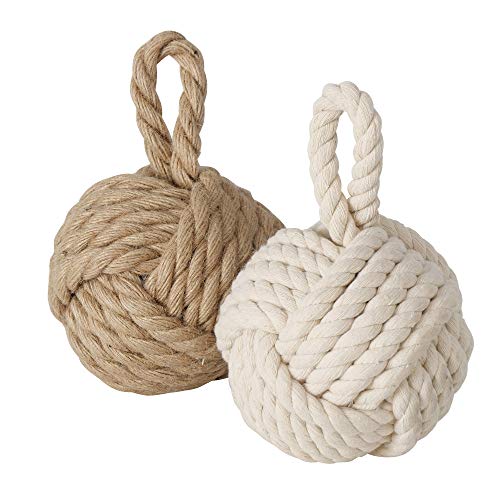 2 verschiedene Türstopper Zuber Höhe 23 cm Jute braun von Hafeehoo