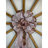 Frosted Blush Weihnachtsbaum Schleife/ Topper | 12 Zoll von ScheurersBonnyBows