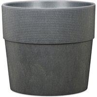 Groove 40, Blumentopf/Pflanzkübel, rund, Farbe: Carbon, hergestellt mit recyceltem Kunststoff, 8 Jahre Garantie, für den Innenbereich - Carbon von Scheurich
