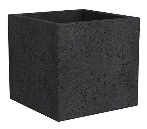 Pflanzenservice Übertöpfe Scheurich C-Cube 29 x 29 x 27 cm, Stony Black von Scheurich