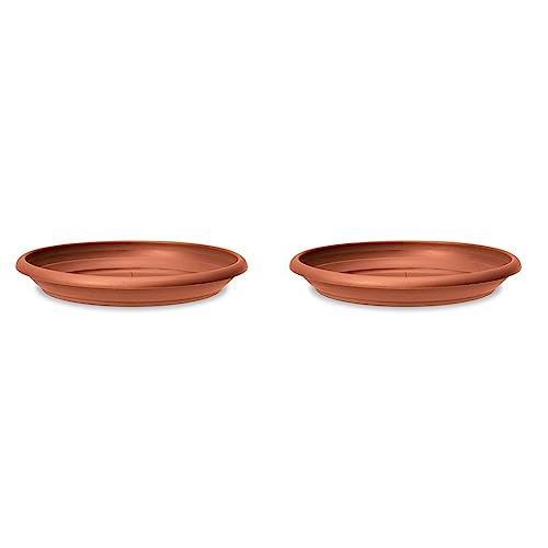 Scheurich 53167 0 Untersetzer aus Kunststoff, Terracotta, 33 cm Durchmesser, 5,0 cm hoch (Packung mit 2) von Scheurich