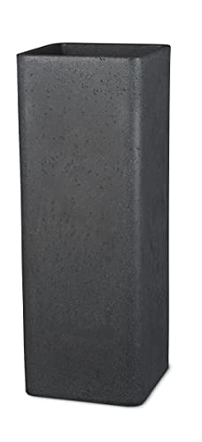 Scheurich Alea High 70, Hochgefäß/Blumentopf/Pflanzkübel, quadratisch, Farbe: Schwarz-Granit, hergestellt mit recyceltem Kunststoff, 10 Jahre Garantie, für den Außenbereich von Scheurich