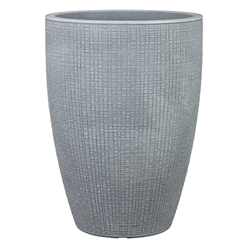 Scheurich Barceo High 54, Hochgefäß/Blumentopf/Pflanzenkübel, rund, Farbe: Stony Grey, hergestellt mit recyceltem Kunststoff, 10 Jahre Garantie, für den Außenbereich von Scheurich