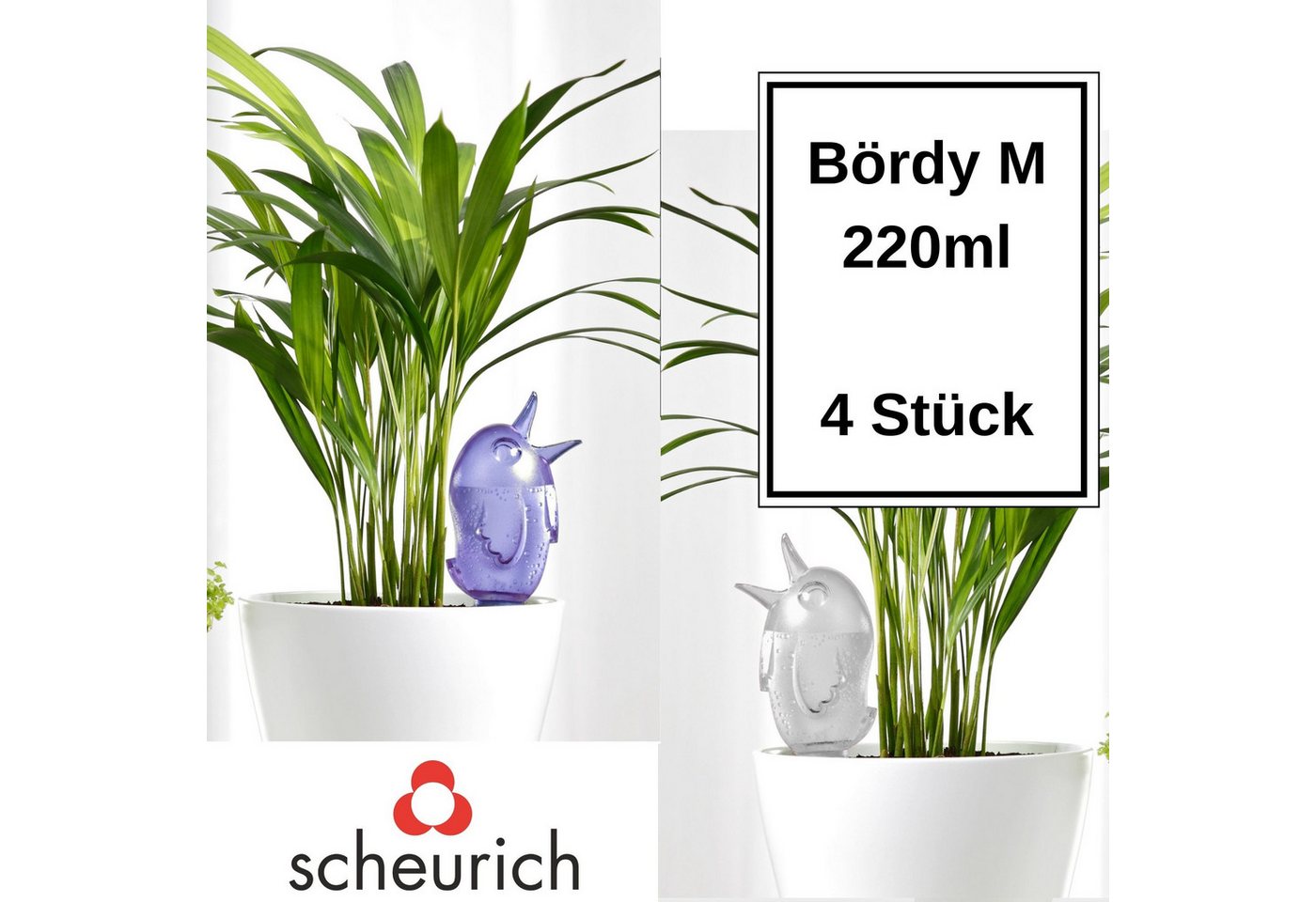 Scheurich Bewässerungssystem -, (Spar-Set, 4-tlg), Scheurich Wasserspender Bördy M 220 ml von Scheurich