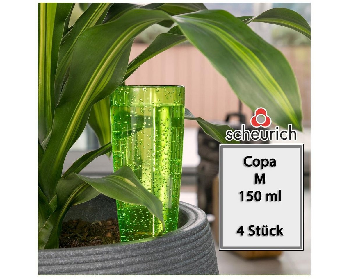 Scheurich Bewässerungssystem Copa M 4x Grün 150 ml Füllmenge Wasserspender, (Spar-Set, 4-tlg), Scheurich Wasserspender Copa M 150 ml von Scheurich