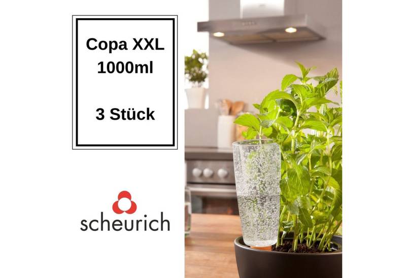 Scheurich Bewässerungssystem Copa XXL 3x Transparent 1000 ml Wasserspender, (Spar-Set, 3-tlg), Scheurich Wasserspender Copa XXL 1000 ml von Scheurich