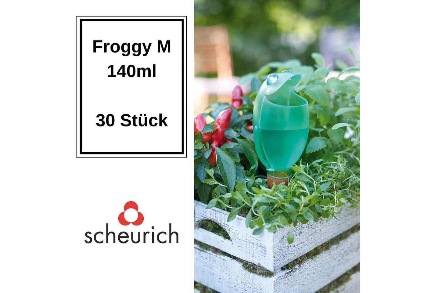 Scheurich Bewässerungssystem Froggy M 30x Grün 140 ml Füllmenge Wasserspender, (Spar-Set, 30-tlg), Scheurich Wasserspender Froggy M 140 ml von Scheurich