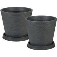 Scheurich Blumentopf "Coneo 40", (Set, 2 St.), mit Untersetzern aus Kunststoff von Scheurich